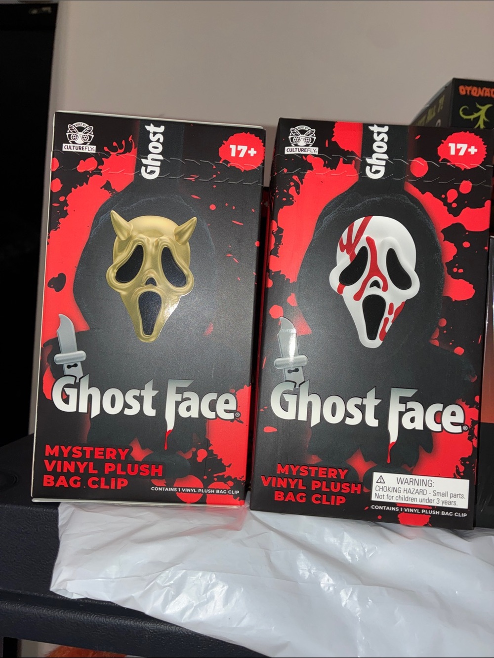(2) Ghost face blind box mystery plush bag clip
